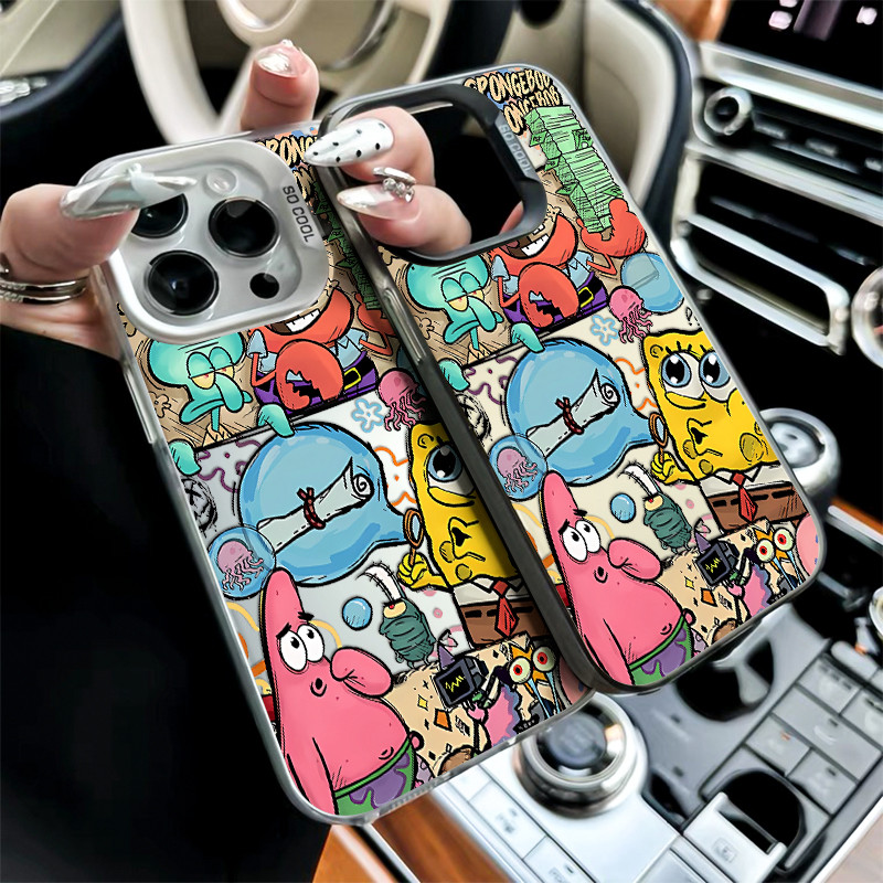 🔥COD🔥เคสไอโฟน13 สปอนจ์บ็อบ for iphone 11 14 pro 12 15 16 Pro MAX 14 15 Plus XR XSMAX X 7Plus เคสโทรศัพท์ลายการ์ตูนน่ารัก