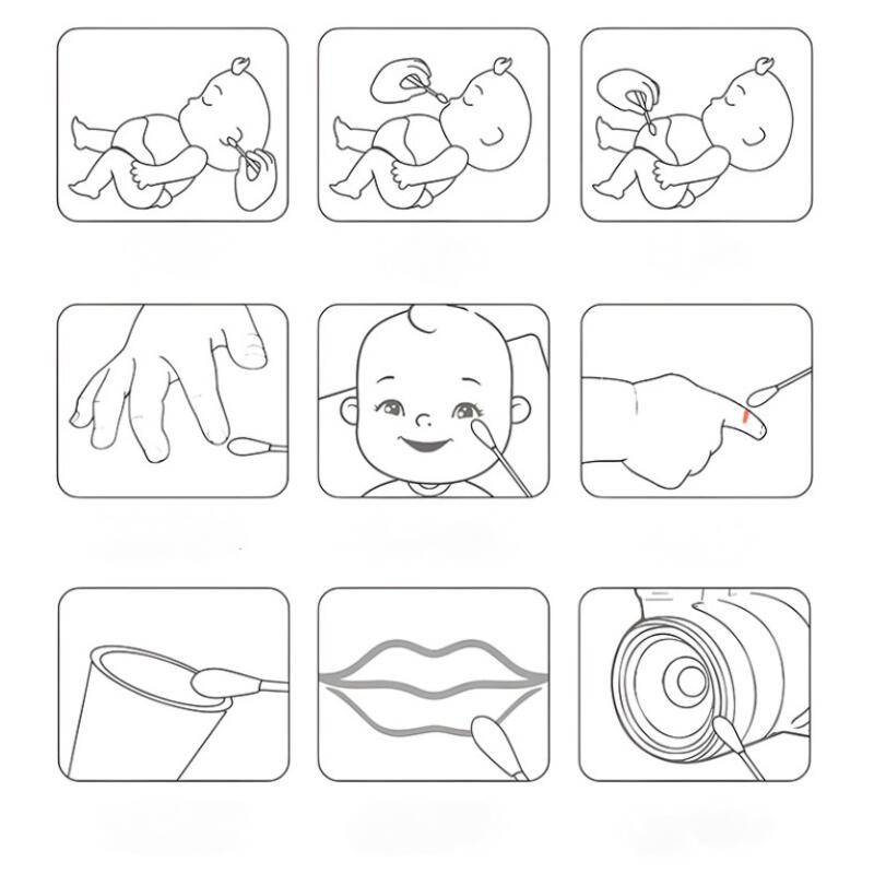 สำลีก้านทารก สำลีก้านกระดาษ หัวเล็ก 200 ก้าน สำลีก้านหู สำลีปลายคู่ สำหรับเด็กทารก baby cotton swab - รูปที่ 3