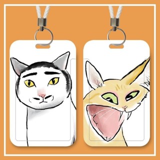 อิน น่ารักแมวตลกติดบัตรหนีบบัตรคู่ปกบัตรประตูคีย์การ์ดวิทยาเ…
