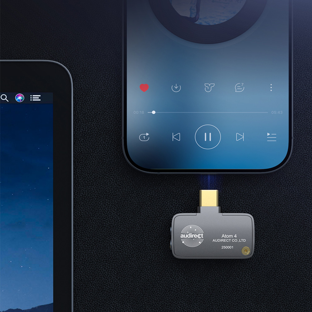 Audirect Atom4 แบบพกพา USB DAC ถอดรหัส USB C เครื่องขยายเสียงหูฟังโทรศัพท์มือถือ Dongle TYPE C AMP Atom 4