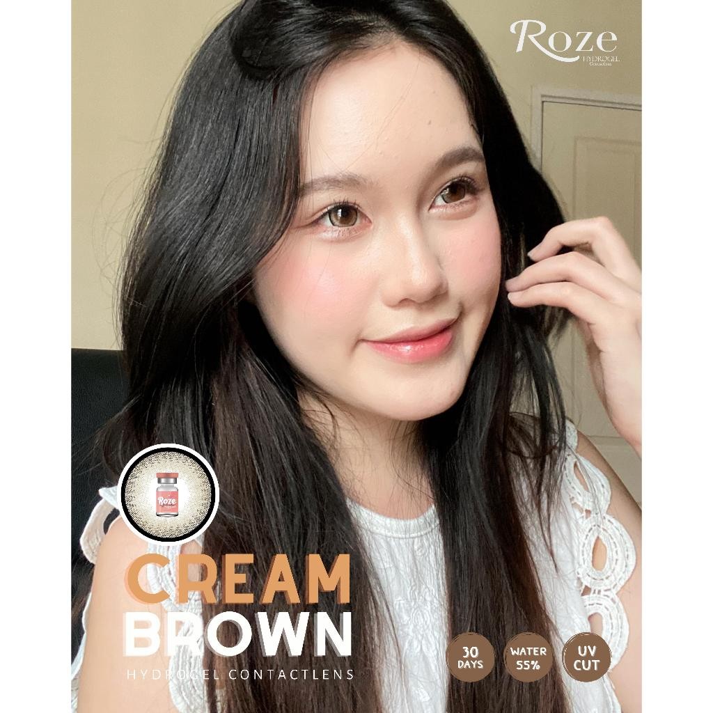 Cream ลายฮิต tiktok ฉ่ำๆ โตๆ 14.8 เลนส์ไฮโดรเจล คอนแทคเลนส์ Roze