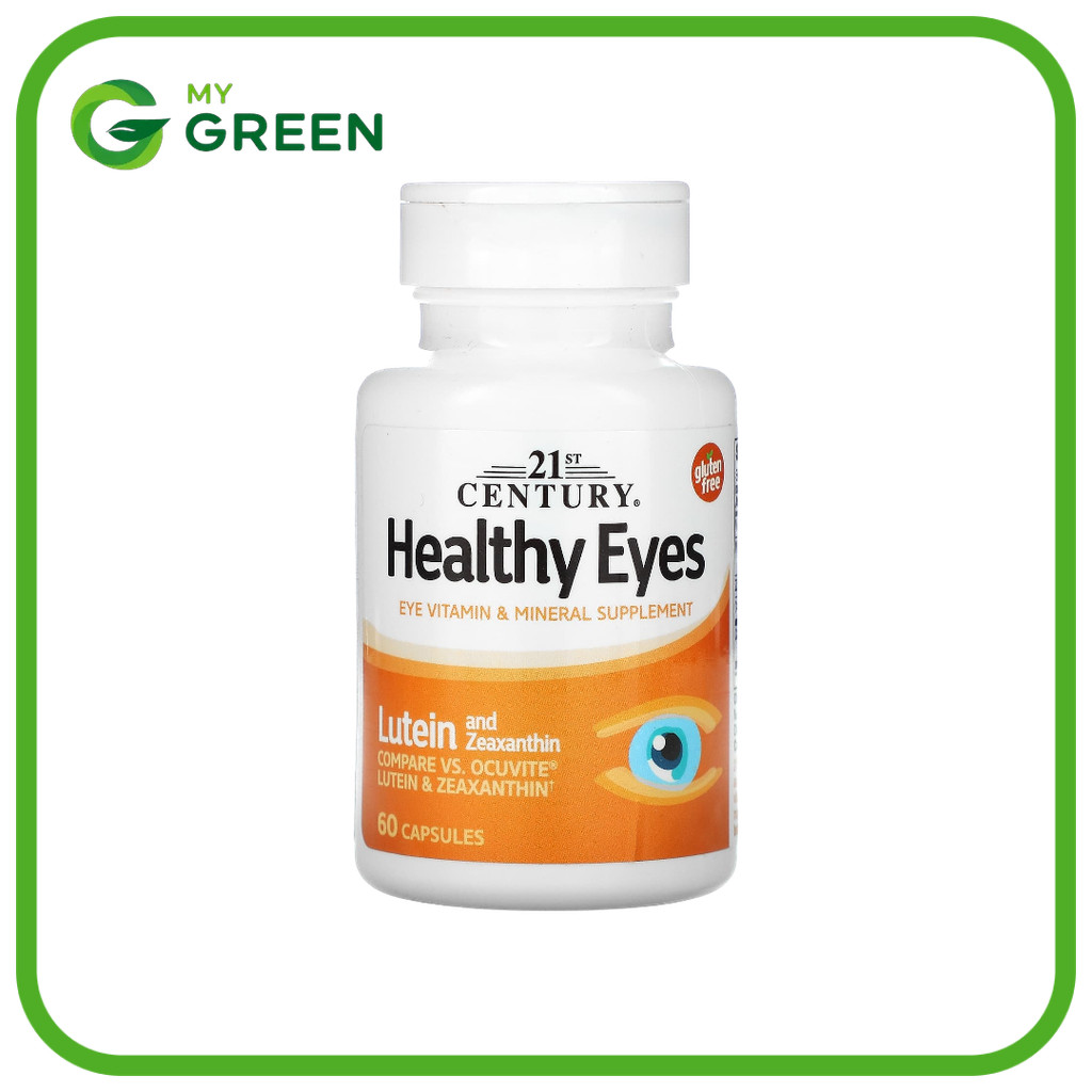 📢พร้อมส่ง 🔔  21st Century, Healthy Eyes, Lutein & Zeaxanthin, 60 Capsules      ( ขวดสีเหลื่องอมส้ม )