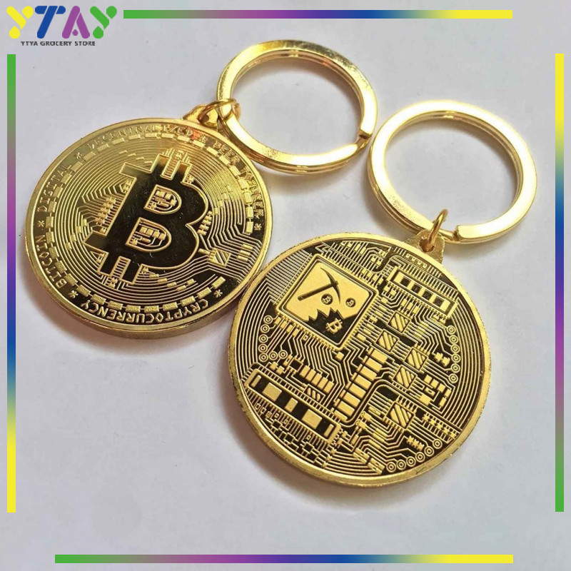 GANTUNGAN พวงกุญแจ Bitcoin พวงกุญแจ Bitcoin สีทอง พวงกุญแจ Bitcoin