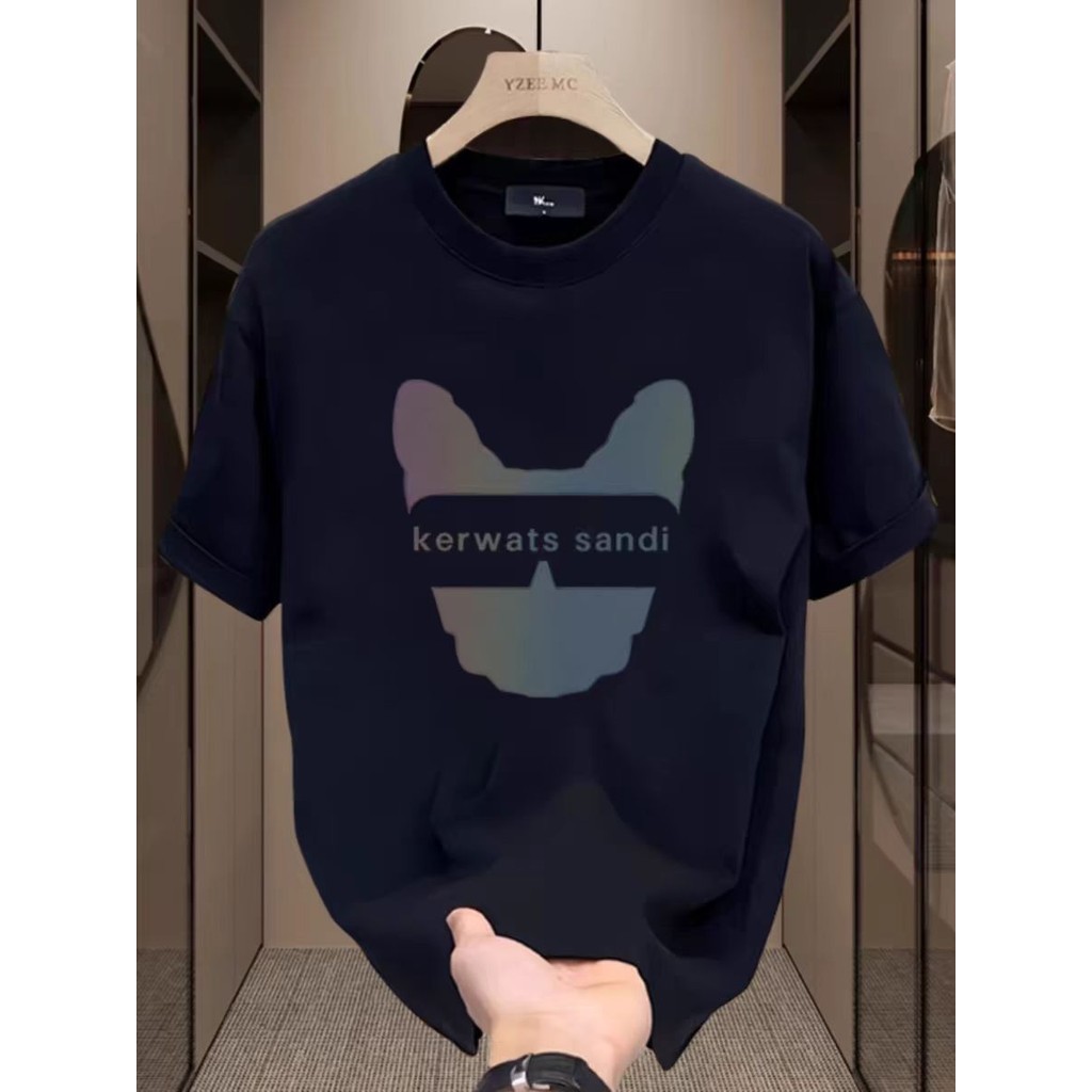 (จัดส่งตลอด 24 )เสื้อยืดแขนสั้นลําลอง คอกลม ทรงหลวม ลายฉลากใหญ่ สําหรับสุนัข