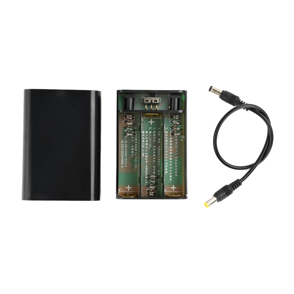 Pcbfun DC 12V ชาร์จ Equal แรงดันไฟฟ้า UPS แบตเตอรี่ 3 ชิ้น 18650 ไม่มีบัดกรี DIY ชุด w/ Protector w/ DC ผู้ถือ 5.5*2.1 มม.