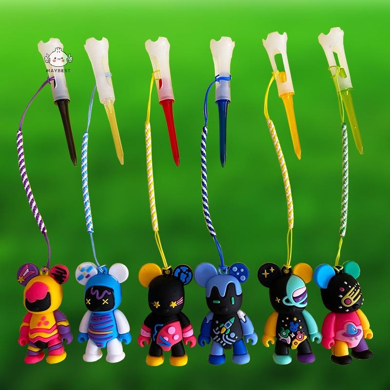 {maybest} Golf Tee Golf Cartoon Pattern Put Missing Tees Golf Plastic Tees With Rope To Anti Flying {TH}