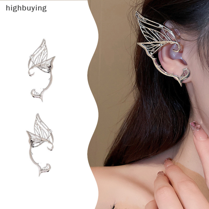[highbuying] แฟชั่นพังก์ ผีเสื้อ เอลฟ์ คลิปหู หรูหรา ไม่มีรูหู กระดูกหู คลิปโลหะ ปีก ต่างหู ข้อมือ สําหรับผู้หญิง เครื่องประดับใหม่ พร้อมส่ง