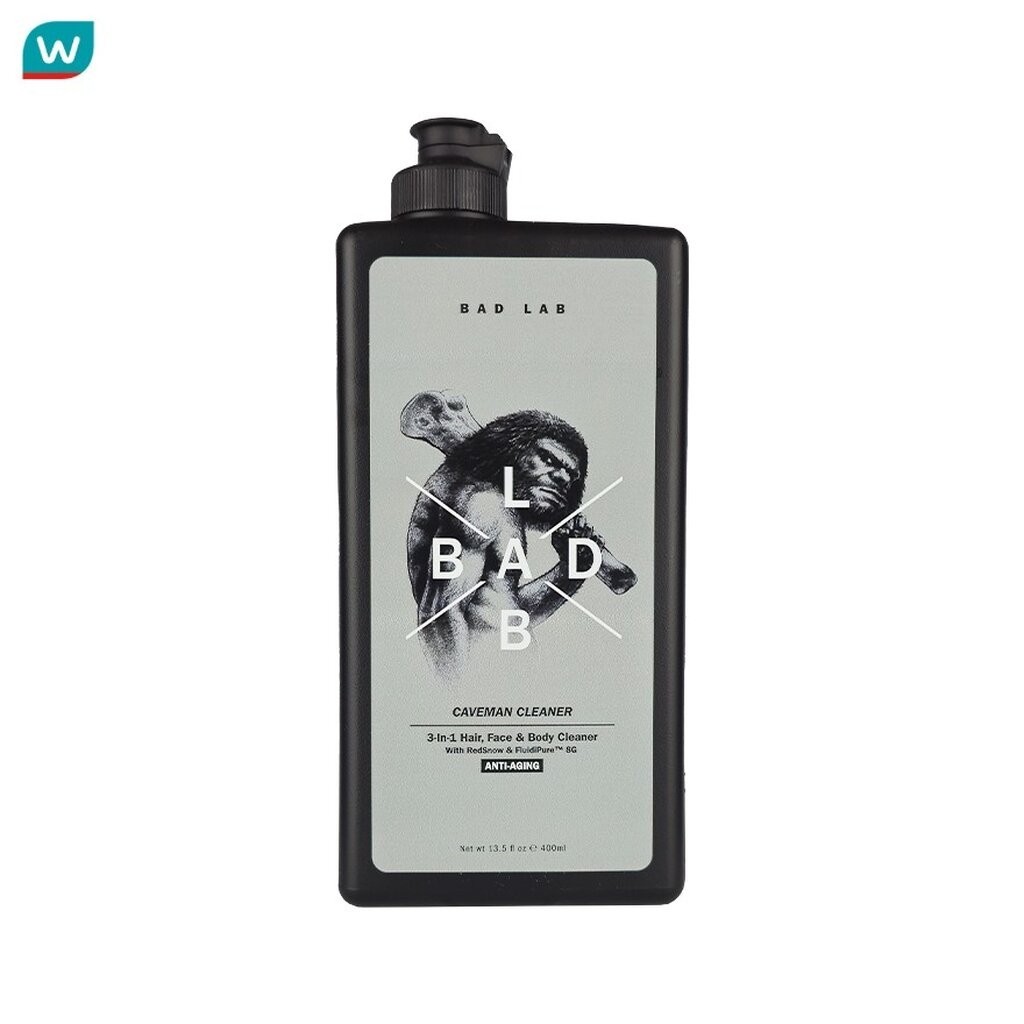 Bad Lab แบดแล็บ เคฟแมน คลีนเนอร์ ทรีอินวัน แฮร์ เฟซ บอดี้ คลีนเนอร์ แอนตี้ เอจจิ้ง 400 มล.