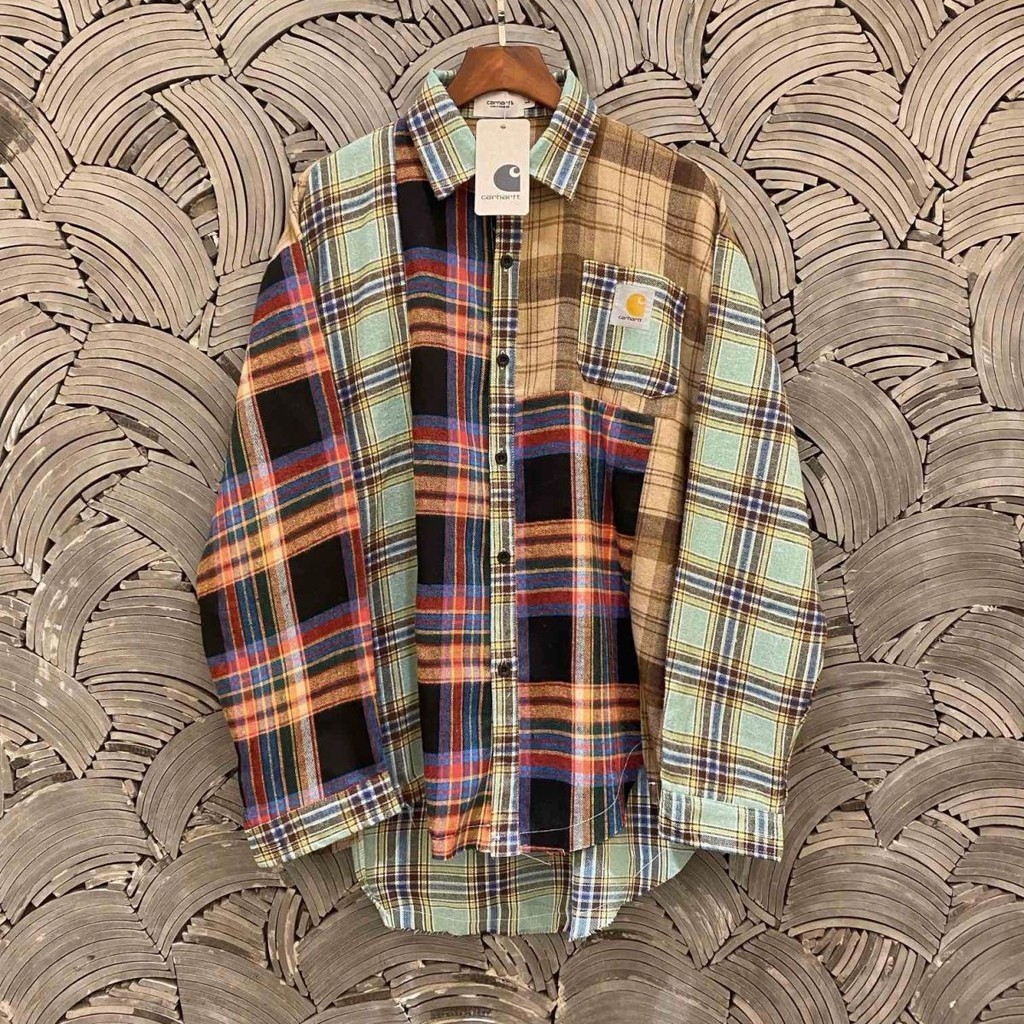 Carhartt เสื้อเชิ้ตแขนยาว ผ้าฝ้าย ขอบดิบ สีพื้น สําหรับผู้ชาย