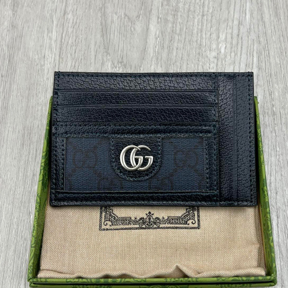 Gucci กระเป๋าสตางค์หนังแท้ [พร้อมกล่องของขวัญ สีเขียว] ใหม่ล่าสุด Gucci ใส่บัตร กระเป๋าสตางค์