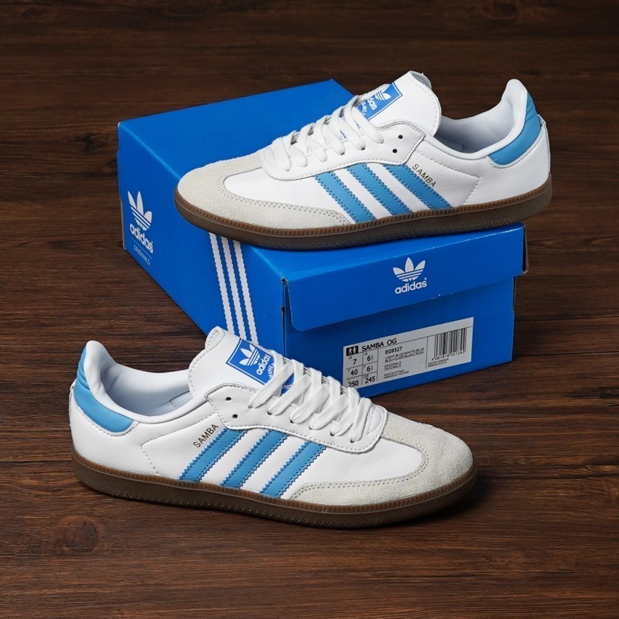 Adidas Samba OG สีขาวสีฟ้า X Argentina Sol Gum/รองเท้าผ้าใบผู้ชาย Original/Adidas Samba Original Adi