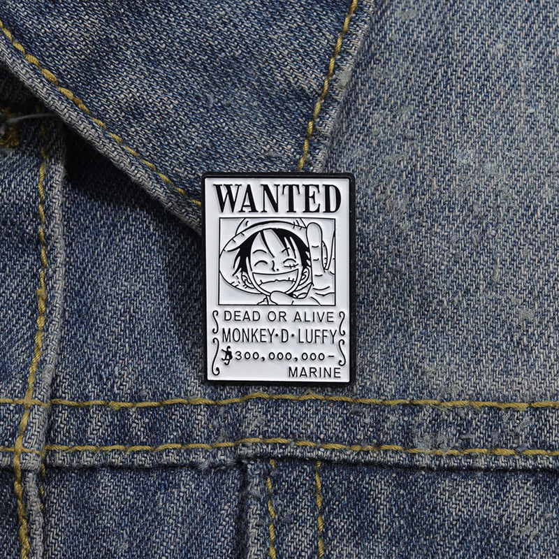 เข็มกลัดโลหะ ลายการ์ตูนอนิเมะ One Piece Luffy สไตล์ญี่ปุ่น อุปกรณ์เสริม สําหรับติดเสื้อผ้า กระเป๋า