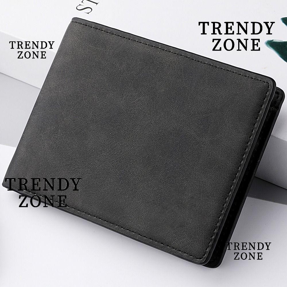 Trendyzone กระเป๋าสตางค์ หนัง PU ใบใหญ่ จุของได้เยอะ แบบพับได้ ใส่เหรียญได้หลายช่อง แฟชั่นสําหรับผู้ชาย