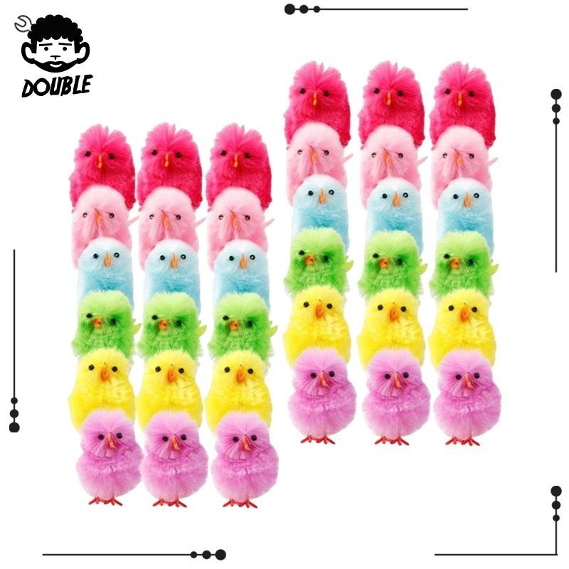 [ 36x เหมือนจริงคละสีเจี๊ยบของเล่นชุดลูกไก่ขนาดเล็ก