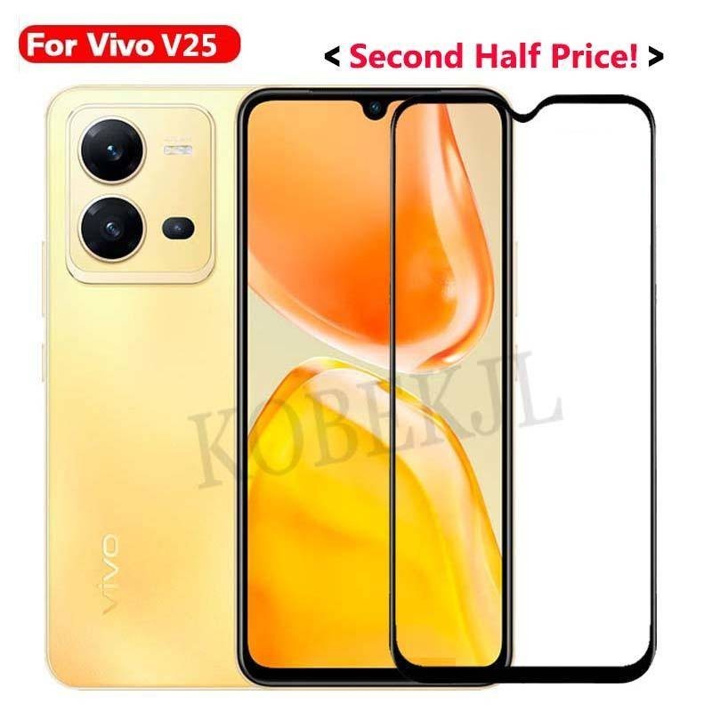 Vivo V25 คุณภาพสูงกระจกนิรภัยเต็มรูปแบบ Flim Vivo V25 V25E V25Pro V27E V29E V 25 VivoV25E HD ป้องกัน