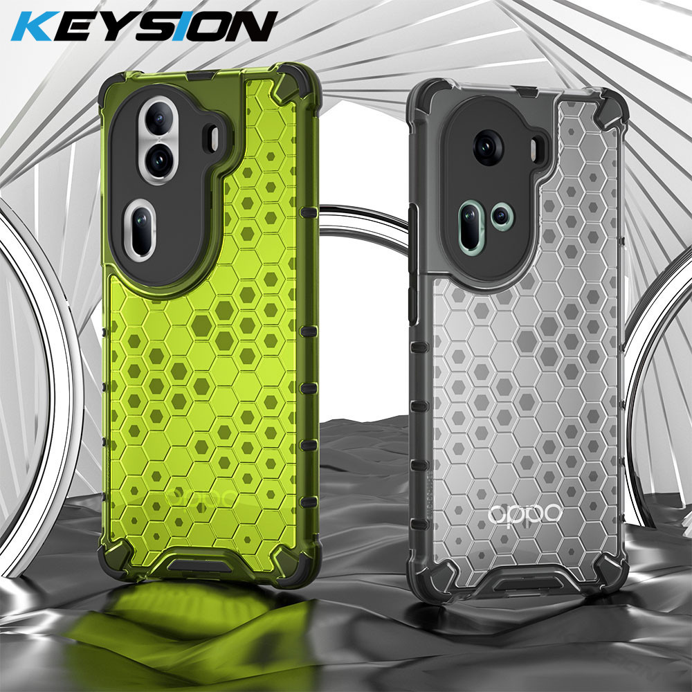 Keysion เคสโทรศัพท์ซิลิโคน PC ใส แบบนิ่ม ลายรังผึ้ง กันกระแทก สําหรับ OPPO Reno 11 Pro 5G Reno11 5G