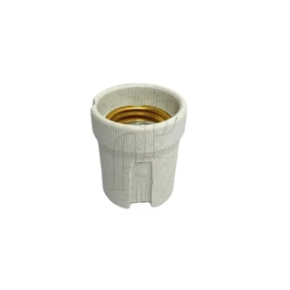 ขั้วกระเบื้องเยอรมัน ขั้วทรงกระถาง ขั้วเกลียวE27 4A 250V ขนาด 4x4.5 cm ทนความร้อนสูง