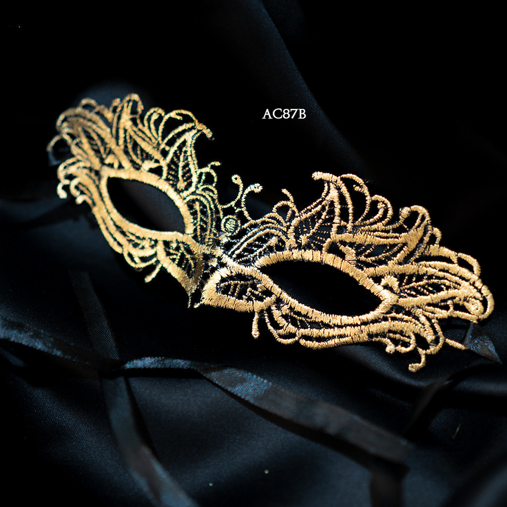 MATA Dance Party Mask เครื่องแต่งกาย Eye Mask Lace Halloween Series Gold Premium Ac87B