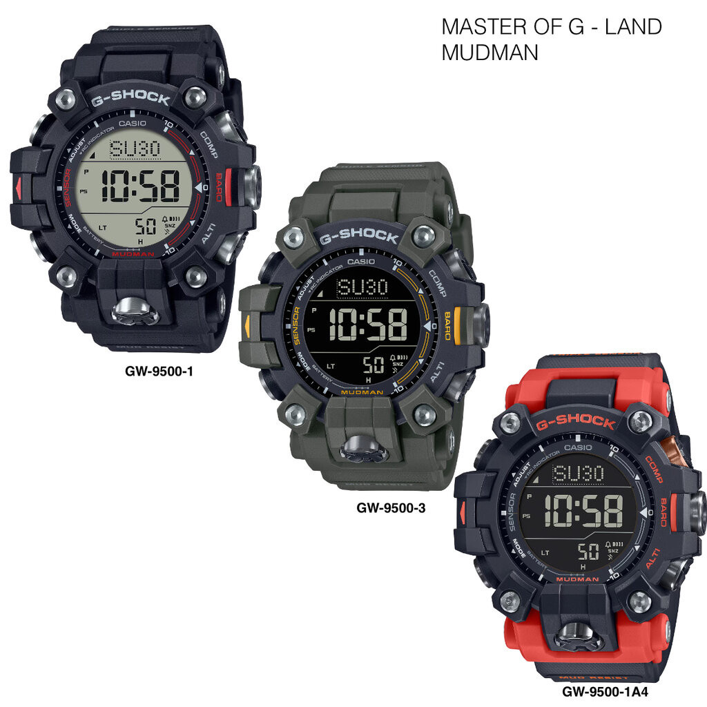 Casio G-Shock นาฬิกาข้อมือผู้ชาย สายเรซิ่น รุ่น GW-9500,GW-9500-1,GW-9500-1A4,GW-9500-3 GW-9400-1 GW