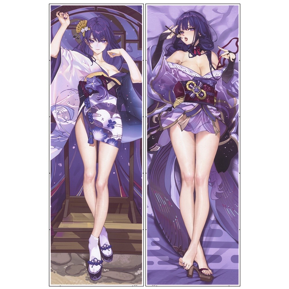 Genshin Impact Baal ปลอกหมอนอิง Inazuma Raiden Shogun Dakimakura Cool Man Otaku Hugging Fullbody ปลอกหมอนคอสเพลย์