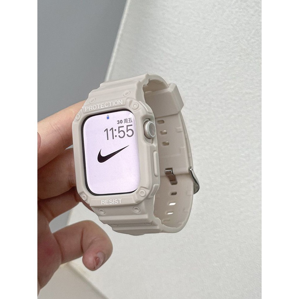 สายนาฬิกาข้อมือซิลิโคน สไตล์สปอร์ต สําหรับ Apple Watch 87654321ธารน้ําแข็งใส