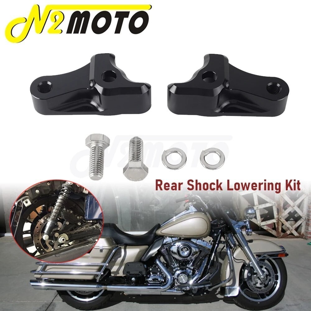 N2 CNC Aluminum Rear Shock Absorber Lowering Kit For Harley CVO Electra Glide Ultra Limited Classic Police Street Road G
