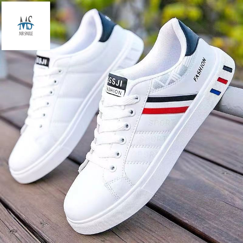 รองเท้าผ้าใบลําลอง กันลื่น ระงับกลิ่น เข้ากับทุกการแต่งกาย สีขาว สําหรับผู้ชาย และนักเรียน 2024