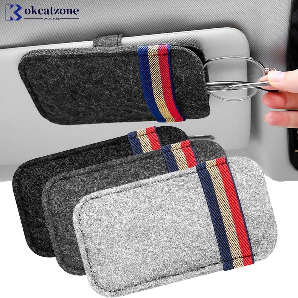 Okcatzone กระเป๋าเก็บแว่นตากันแดด ผ้าสักหลาด จัดระเบียบด้านในรถยนต์ S4U7