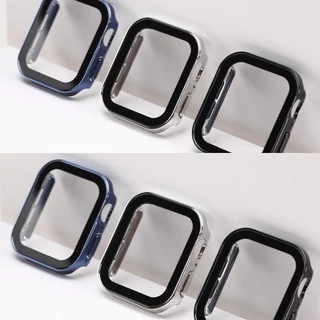 ฝาครอบกระจกนิรภัย 2 in 1 สำหรับ Apple Watch Ultra/SE 3 2 49mm IWatch 40mm 41 44mm 45 46mm Series 11 10 9 8 7 6 5 4 3