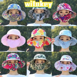 Witakey ป้องกันใบหน้าป้องกันรังสียูวีหมวกกันแดดขอบกว้าง