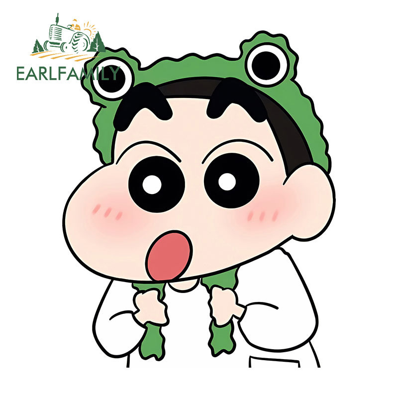 EARLFAMILY 13 ซม.x 10.6 ซม.Crayon Shinchan สติกเกอร์รถ Windows หมวกกันน็อครถจักรยานยนต์ไวนิลกันน้ํา 