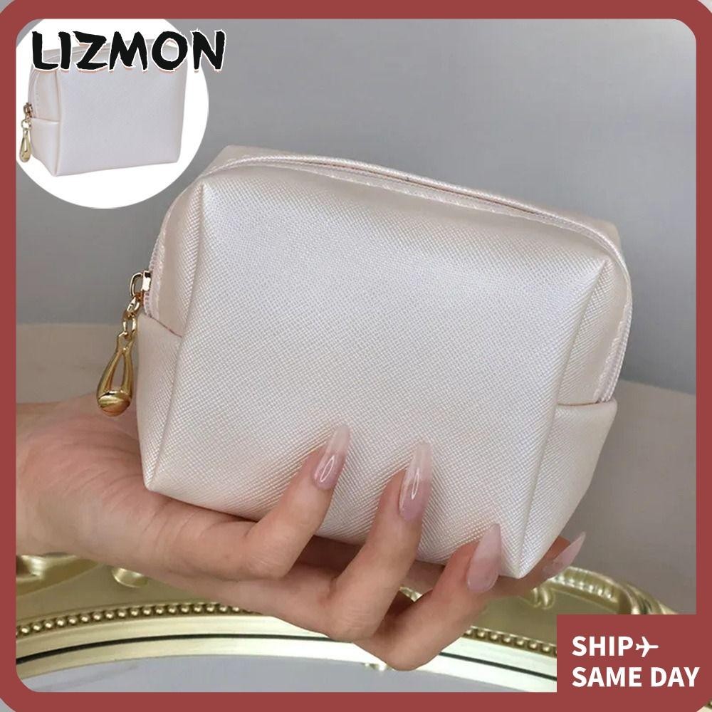 Lizmon กระเป๋าเครื่องสําอาง, กระเป๋าเครื่องประดับ ขนาดเล็ก ที่สวยงาม, กระเป๋าเก็บ แบบพกพา กันน้ํา ซิป กระเป๋าใส่เหรียญ เดินทาง