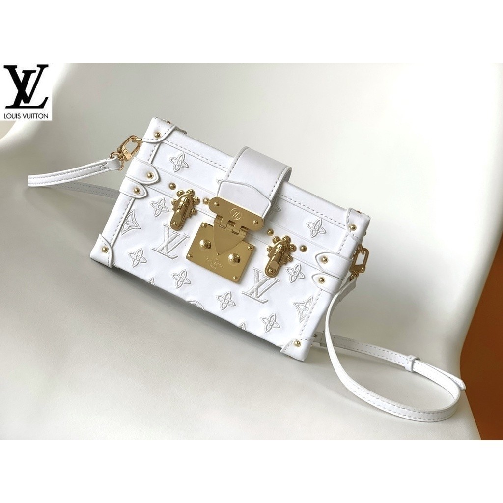 หลุยส์วิตตอง Louis Vuitton lv กระเป๋าถือ m20847 สีขาว petite malle ทำจากหนังวัว, กระเป๋าฟังก์ชันกระเป๋าสะพาย zrcw
