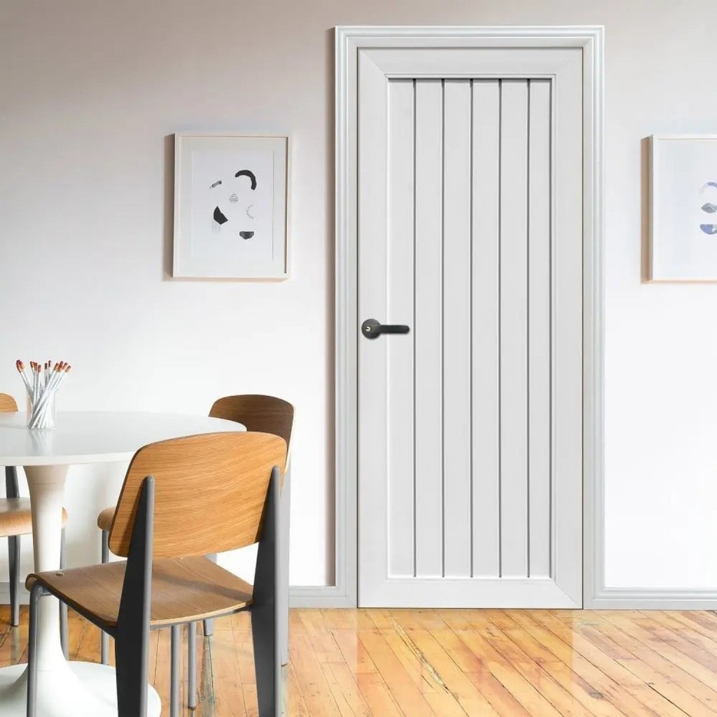ShopKB ECO-DOOR ประตู UPVC โปรไฟล์ รุ่น TLW 1 ภายนอกและภายใน ขนาด 80x200 ซม. สีขาว (เจาะลูกบิด) ยืนหนึ่งในไทย