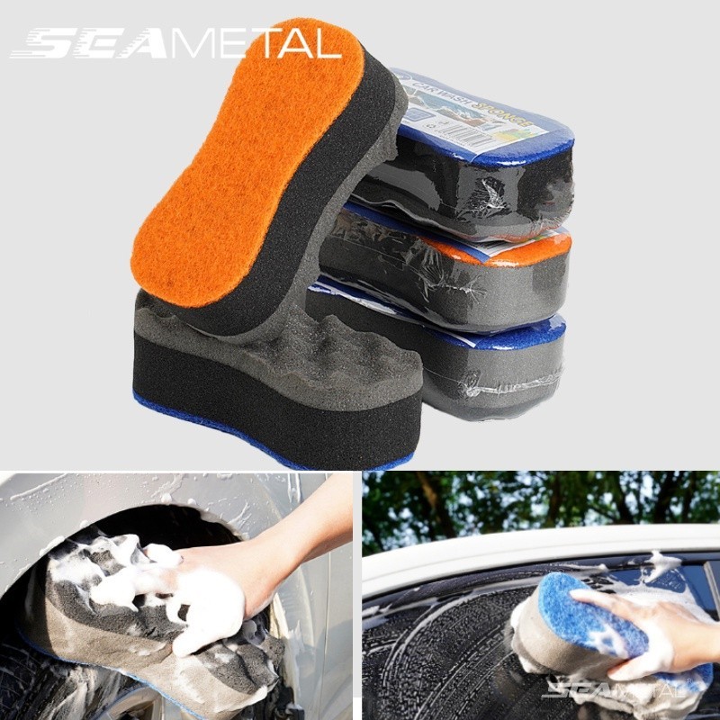 Seametal แปรงฟองน้ํา อเนกประสงค์ สําหรับทําความสะอาดรถยนต์ 1 ชิ้น