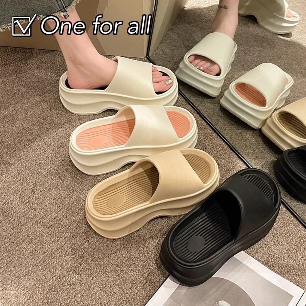 TX542 รองเท้าแตะพื้นนุ่ม พื้นหนา6.5cm วัสดุEVA (ยางชนิดนุ่มน้ำหนักเบาแบบพิเศษ) เก็บหน้าเท้าใส่แล้วเท้าเรียว