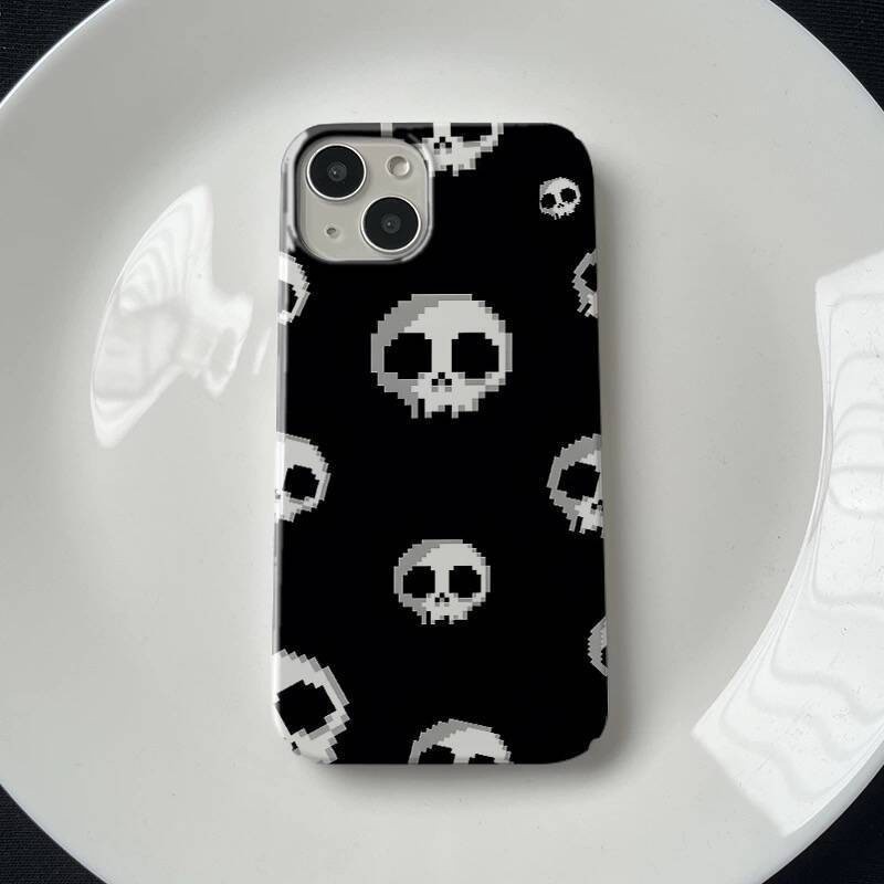 Art Skull Phone Case for iPhone 13 Phone Case 12 Applicable 14 Drop-Resistant 15pro Funny Iphone11 S
