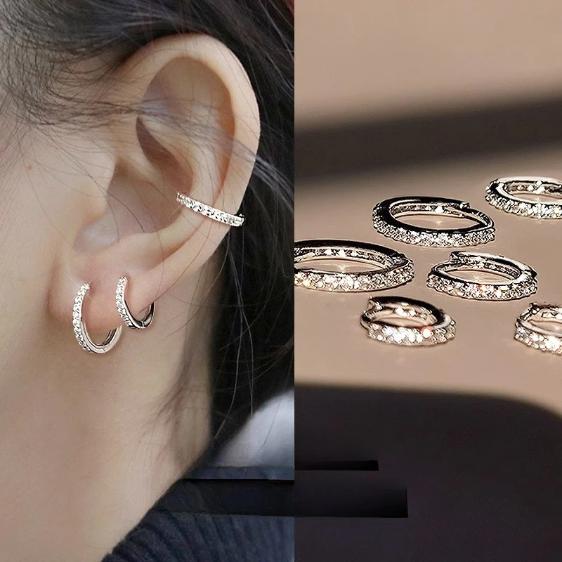 ต่างหูกระดุม ชุบทอง 18k 6 8 10 มม. อุปกรณ์เสริมเครื่องประดับ
