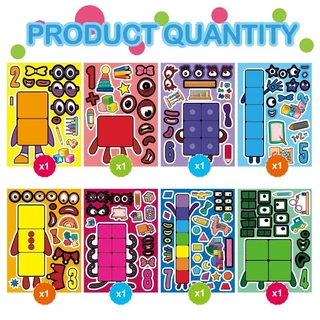 8PCS CartoonDigital Pencil People Stickers Cartoon Creative Stickers Childrens Numberblocks Series Puzzle DIY สติกเกอร์สัตว์น่ารักระเบิดเปลี่ยนสติกเกอร์ปริศนา