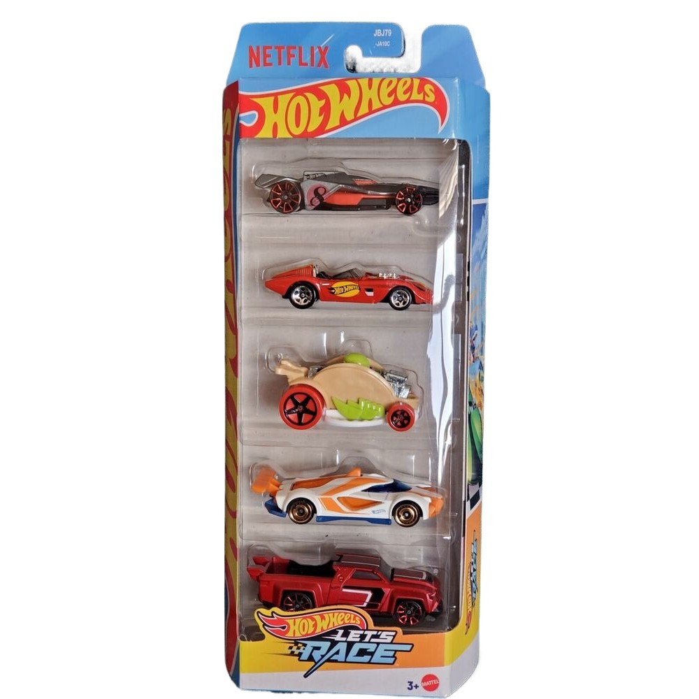 ใหม่ 2025 Hot Wheels - NETFLIX "Lets RACE" ของเล่นรถมินิ 5 แพ็ค