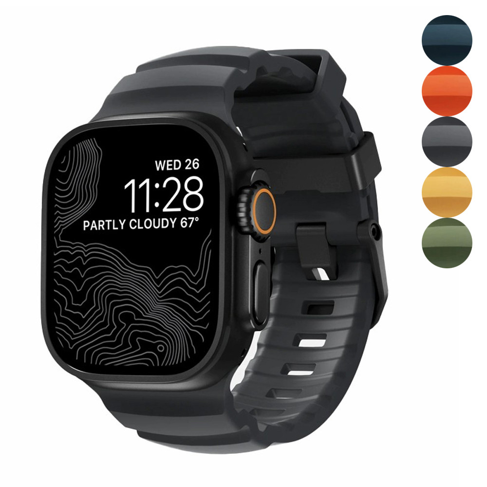 Trail สายซิลิโคน Band กีฬา Breathable สร้อยข้อมือสําหรับ Apple Watch Ultra 2 49 มม.Series 11 10 9 8 7 46 มม.45 มม.IWatch 6 5 4 SE 44 มม.