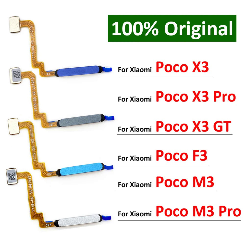 ใหม่เครื่องสแกนลายนิ้วมือสําหรับxiaomi Poco M3 F3 X3 GT Proบ้านปุ่มลายนิ้วมือเมนูกลับKey Sensor FlexสําหรับRedmi 9T