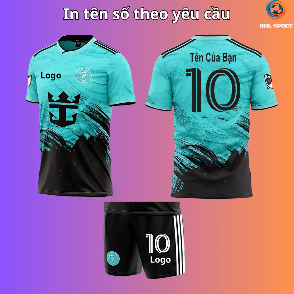 ( ผ้ายืดหยุ่นงา) เสื้อฟุตบอล Inter Miami Club สีน้ําเงินและดํา 2025 เสื้อฟุตบอลพร้อมชื่อและตัวเลขขอพ