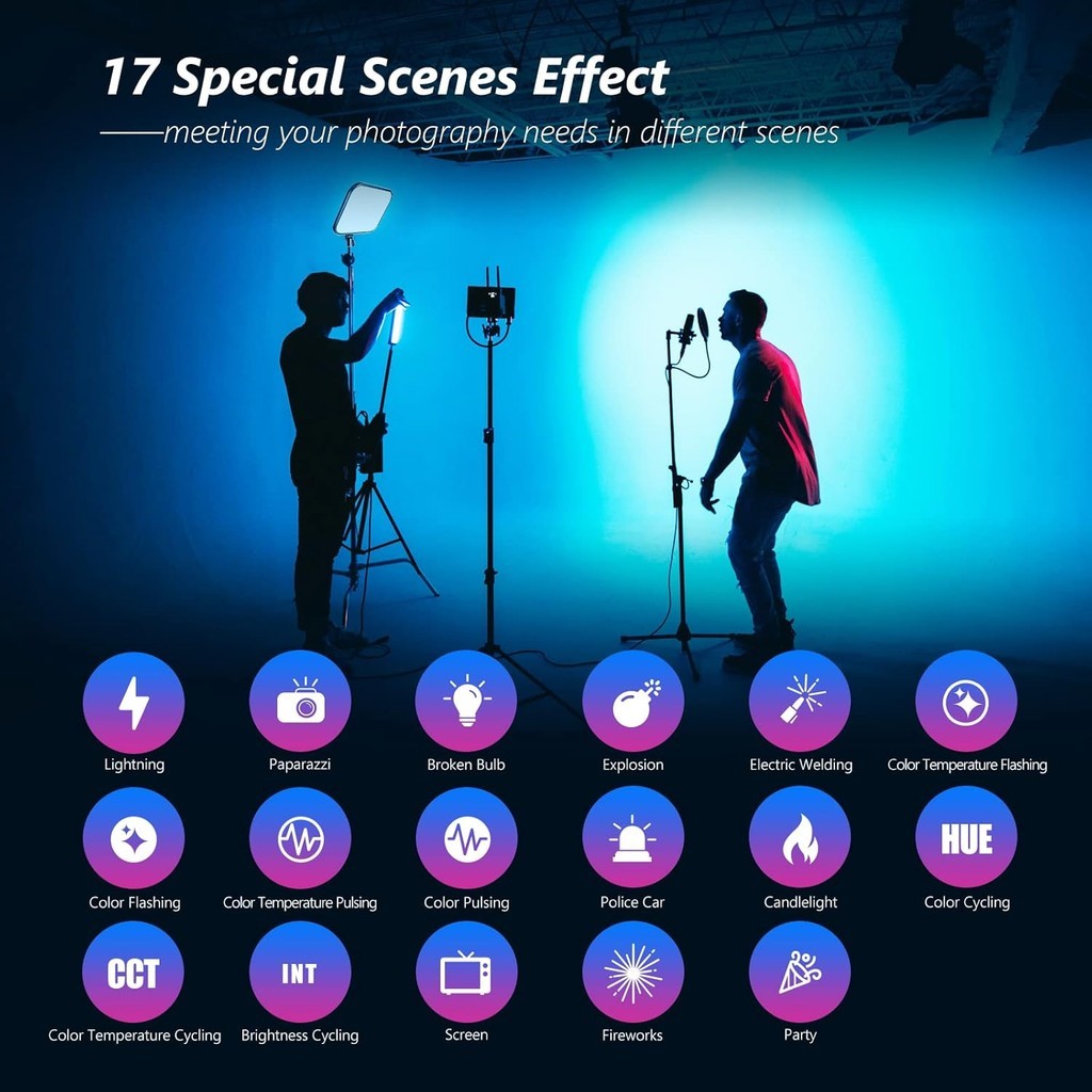 Neewer 60W 18.3 RGB LED Video แผงไฟอ่อนพร้อม APP ควบคุม 360°ครบสี