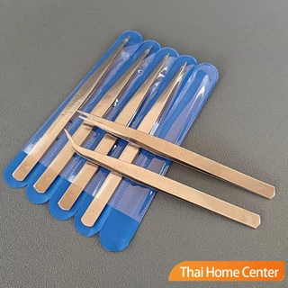 คีบหนีบสแตนเลส คีมหนีบอเนกประสงค์ มี 2 แบบ ปากคีบงอ ปากคีบแหลม Stainless steel tweezers