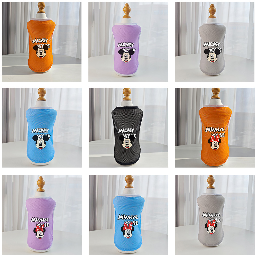 สัตว์เลี้ยงการ์ตูนพิมพ์ด้านบนแมว/สุนัขเสื้อกั๊กตาข่ายระบายอากาศ