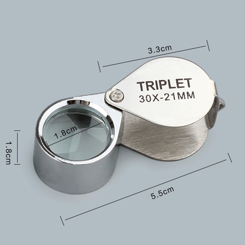 แว่นขยายส่องพระ กล้องส่องพระ สีเงิน ขนาด 30x21 mm. - รูปที่ 4