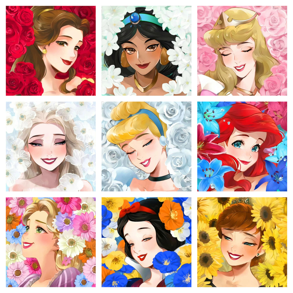 [KS] เจ้าหญิงเทพนิยาย 5d ภาพวาดเพชรเพชรเต็มห้องนั่งเล่น PasteDiamond Cross Stitch ห้องนอนห้องรับประทานอาหารเพชรเย็บปักถักร้อยตกแต่งบ้าน 30x30 ซม./40x40 ซม.