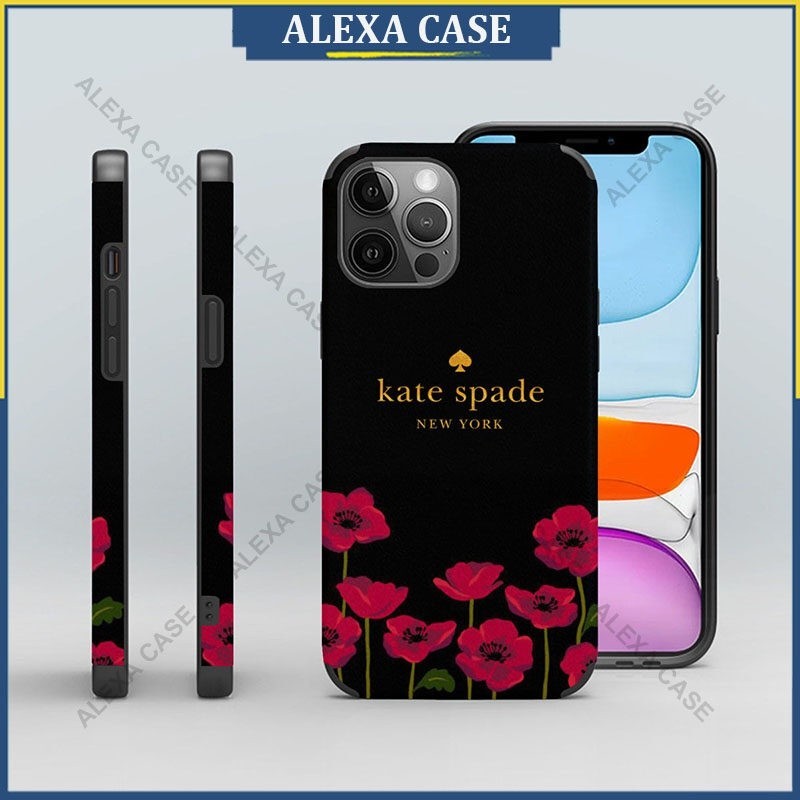 เคสป้องกันโทรศัพท์มือถือหนังแกะ ลาย Kate Spade สําหรับ iPhone 15 Pro Max 14 Pro Max 13 Pro Max 12 Pro Max XS Max 8 Plus SE EEG9IH