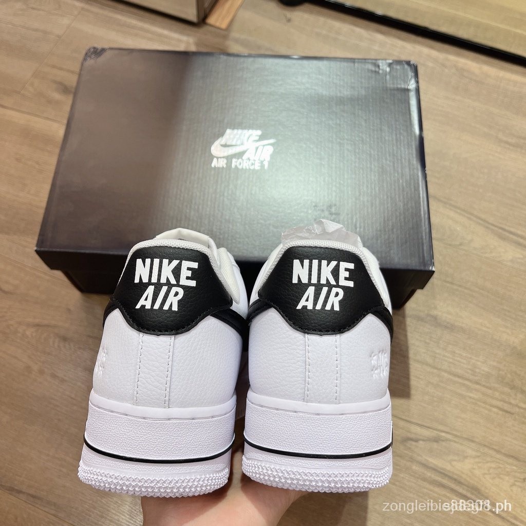 QWM0 [Original] men's sneakers n.i.k.e Air Force 1 '07 LV8 '40th Anniversary T-shirt White Black Co